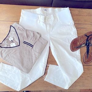 Paige Maternity White Verdugo Crop - 31